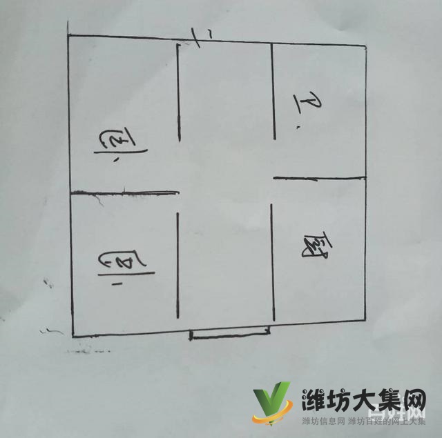 濰棉新樓四樓帶閣樓86平簡裝兩室66萬可議