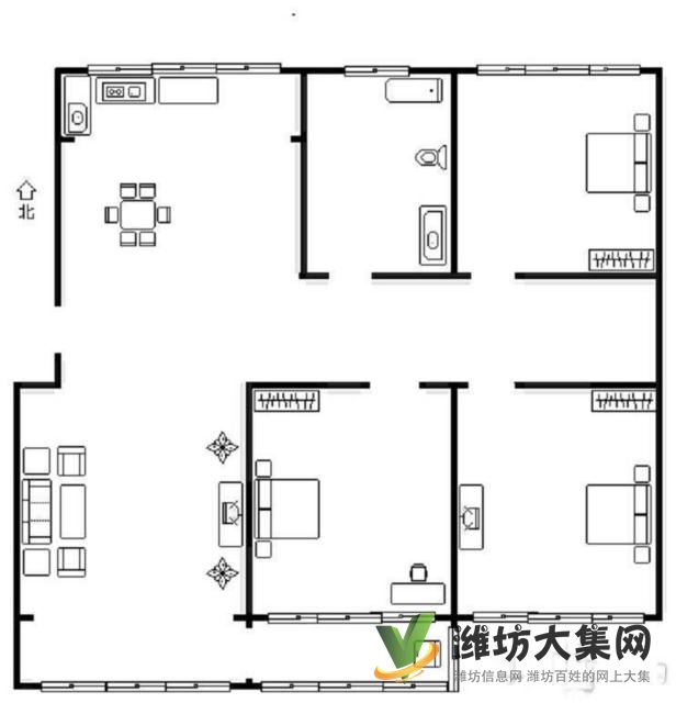后欒花園3樓稀缺多層 127平米精裝修118萬