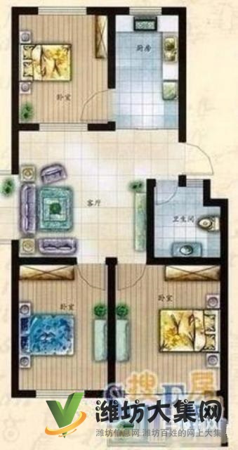 華都花園萬(wàn)達(dá)近多層2樓精裝三室?guī)У叵率壹促I即賺