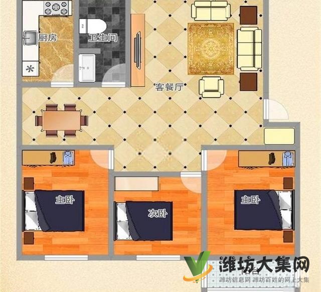 萬達(dá)近 114平方三友文錦苑精裝三室贈(zèng)送外置閣樓