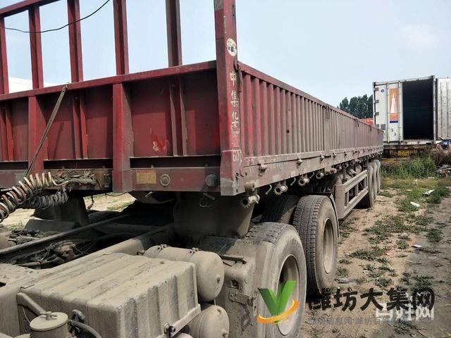出售13米二手標(biāo)箱半掛車全車高強原車手續(xù) 華俊掛