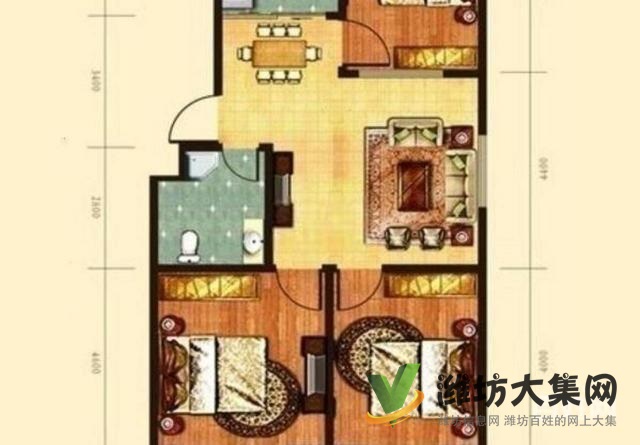 萬達廣場泰華近濰州路 (寶利家園 )多層四樓91平