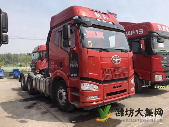 18年二手解放j6p牽引車，雙驅(qū)輕體，375馬力，