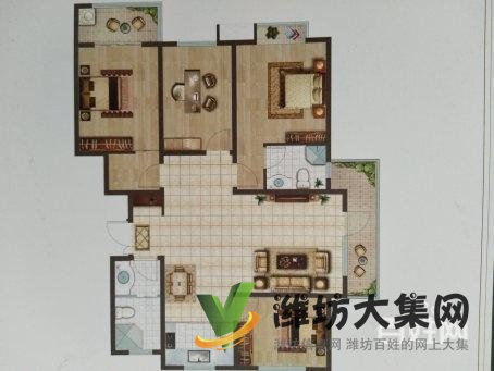 奎文實(shí)驗(yàn)近 100平方恒信南郡 多層一樓帶院 精裝 三室出稅