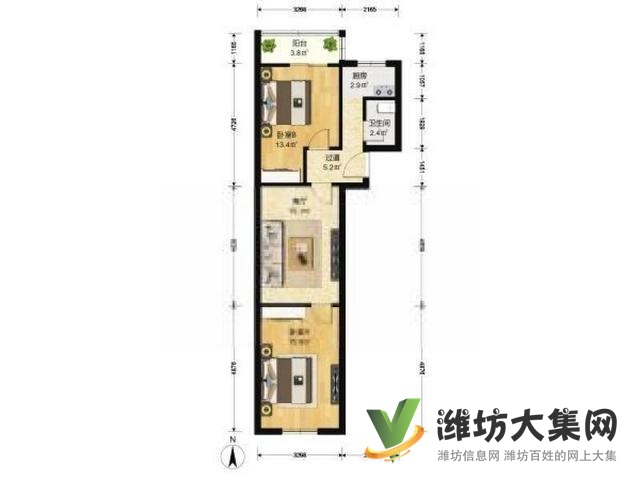 外國語近電梯洋房87平精裝兩室兩廳送地下室僅售53