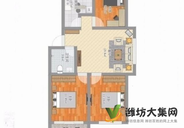 勝利街新華路 家樂苑 多層2樓 精裝兩室朝陽 隨時