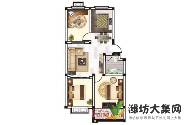 奧體中心近多層6樓帶閣樓88平3室精裝出稅僅售53