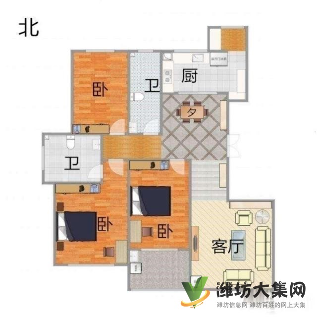 《恒信無虛假》東風(fēng)街濰坊學(xué)院谷德廣場東金辰公館客廳