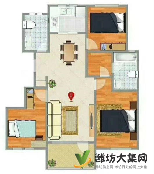 品質(zhì)小區(qū) 沿彌河近公園 碧桂園精裝未住 三室好樓層