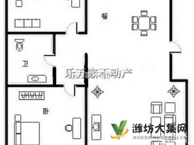 萬(wàn)達(dá)濰坊中學(xué)近中央麗景精裝全齊兩室拎包入住可陪讀