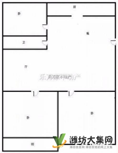 奎文公安局觀景房3室客廳帶窗降價(jià)25萬(wàn)